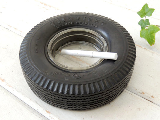 【Firestone・ファイヤーストーン】デラックス・チャンピオン・タイヤ型・ビンテージ・灰皿