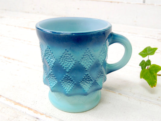 【Fire King】青色・ファイヤーキング・キンバリー・マグカップ/食器 USA