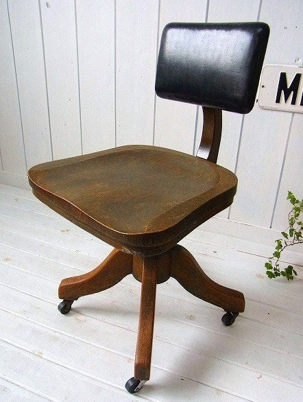 木製・アンティーク・回転イス/木製チェア USA