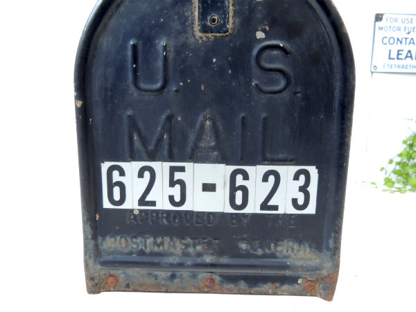 【625-623・U.S MAIL】ブラック・ブリキ・ヴィンテージ・メールボックス・ポスト・郵便受け