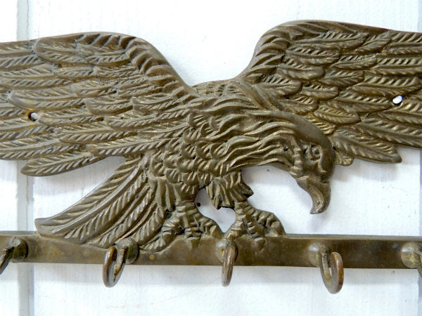 イーグルモチーフ・真鍮製・ヴィンテージ・キーフック・鍵フック・壁飾り・インテリア USA