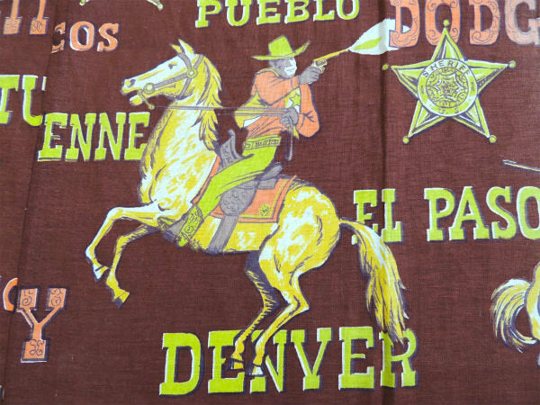 US SHERIFF・ガン&ピストル ビンテージ・カーテン・生地 ウエスタン・西部劇・EL PASO