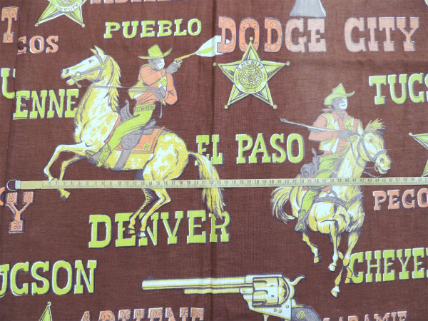 US SHERIFF・ガン&ピストル ビンテージ・カーテン・生地 ウエスタン・西部劇・EL PASO