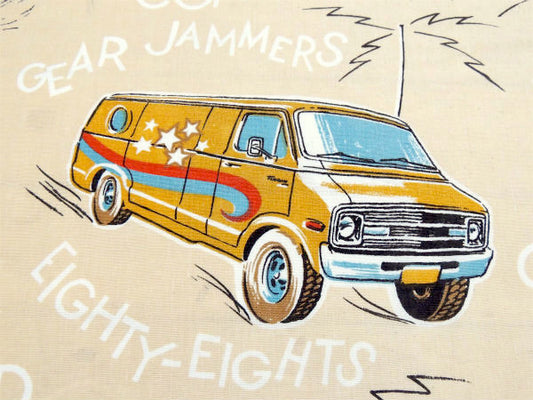 クールなアメ車&トラック&ジープ柄・ヴィンテージ・ベッドカバー・ベッドスプレッド USA