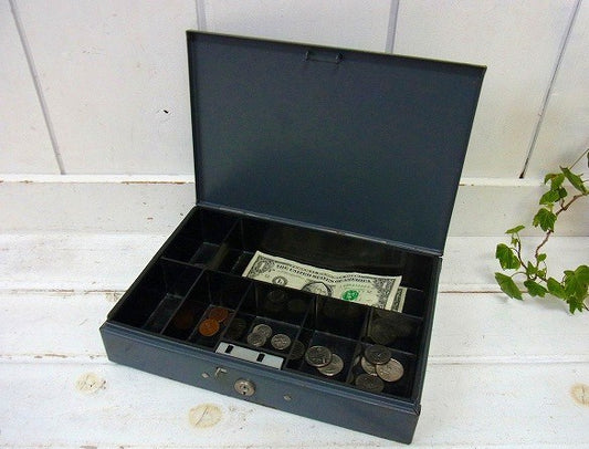工業系・仕切り付き・ヴィンテージ・キャッシュボックス/金庫 USA