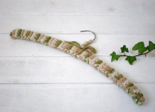 USA 手編み ニットカバー付き・ヴィンテージ 木製 ハンガー ハンドメイド 店舗什器