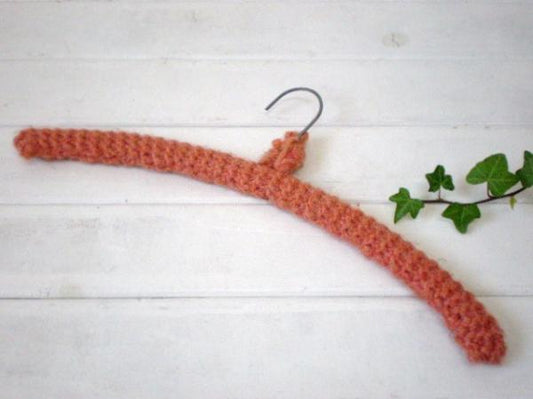 木製 ハンガー USA オレンジ 手編み ニットカバー付き・ヴィンテージ 店舗什器 ハンドメイド