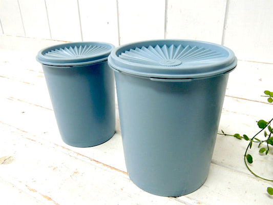 【タッパーウェア】Tupperware・ブルー・ヴィンテージ・キャニスター・2個セット・保存容器