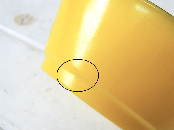 【Fire King】ファイヤーキング・イエロー×ブラックリム・サラダボウル/ヴィンテージ食器