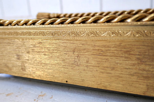 タッセルモチーフ ゴールドトーン ヴィンテージ ティッシュケース ティッシュボックス ハリウッド