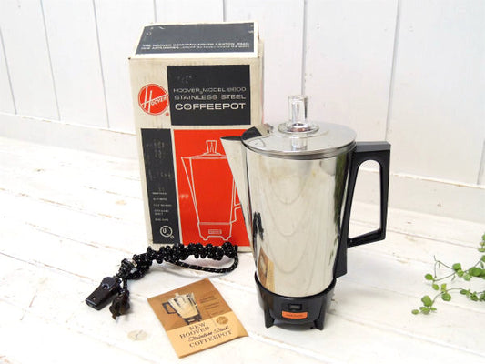 HOOVER・1965 US ステンレス・箱付き・ヴィンテージ・パーコレーター コーヒーポット