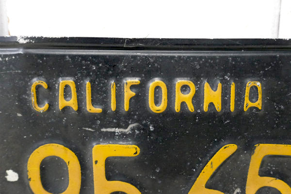 カリフォルニア・K95 652・1963・ビンテージ②ブラック×イエロー・ナンバープレート・アメ車