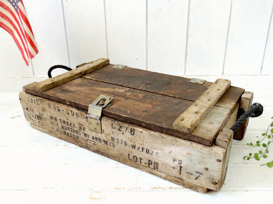 第二次世界大戦〜 M29&M375・追撃砲・ミサイル・ミリタリー・ビンテージ・木箱・弾薬箱