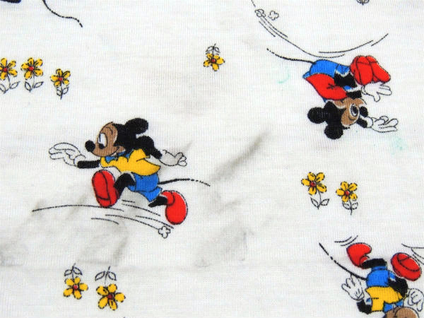 【ミッキー&プルート】激レア!陸上スポーツ柄・ヴィンテージ・ファブリック/生地