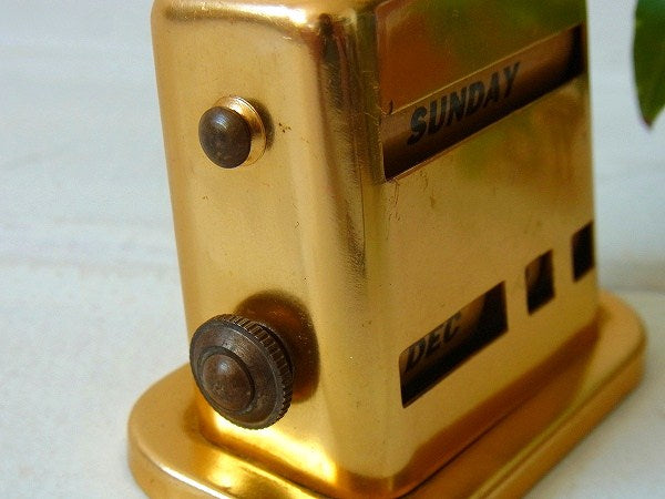 ゴールド色・アンティーク・デスクカレンダー/卓上カレンダー USA