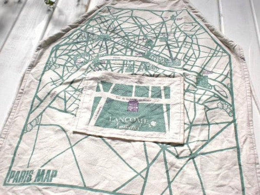 ランコム パリのマップ柄ヴィンテージ・エプロン