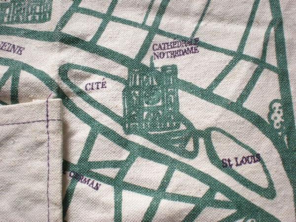 ランコム パリのマップ柄ヴィンテージ・エプロン