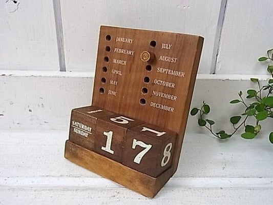木製 積み木・アンティーク・デスクカレンダー USA