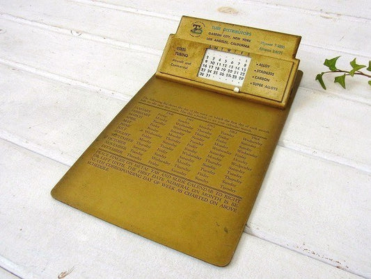 カレンダー付き・アドバイタイジング・60'sヴィンテージ・クリップボード/バインダー USA