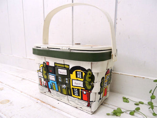 【Caro-Nan】1986年・白色・木製アンティーク・カロナンバスケット/カゴバッグ