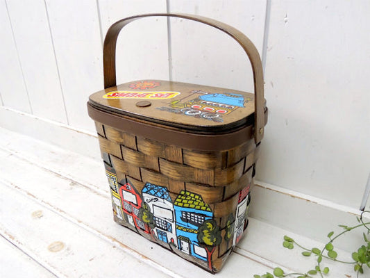 【Caro-Nan】1979年・トラベルシリーズ・アンティーク・カロナンバスケット/カゴバッグ