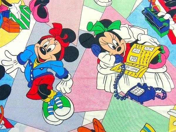 【ミニーマウス】ディズニー・ヴィンテージ・ユーズドシーツ(ボックスタイプ)　USA