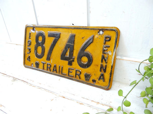 【1934/ペンシルベニア/TRAILER】トレーラー・ヴィンテージ・ナンバープレート