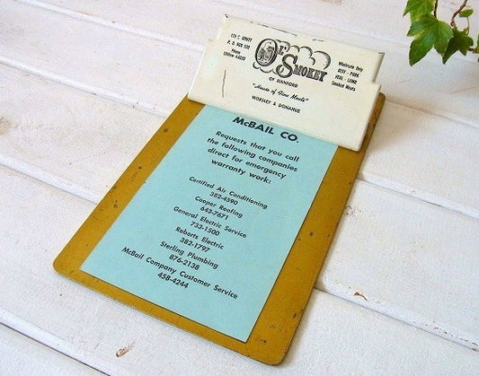 メタル製・ノベルティ・ヴィンテージ・クリップボード/バインダー USA