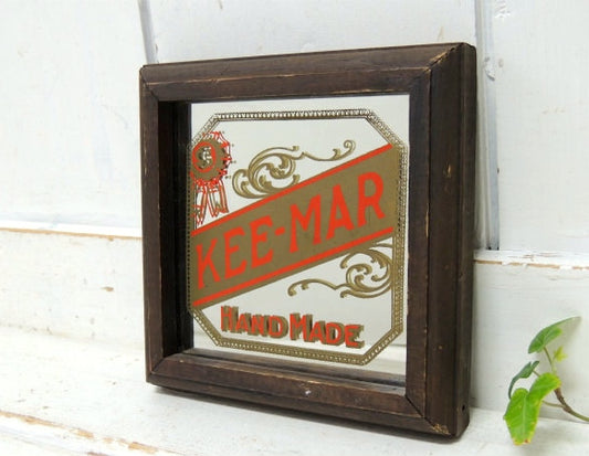 KEE-MAR 煙草 タバコ 木枠入り ヴィンテージ・パブミラー 壁飾り ウォールデコ 鏡 USA