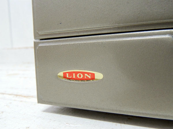 【LION】工業系・メタル製・2段可動式・ヴィンテージ・書類トレイ・デスクトレイ・ファイルトレイ