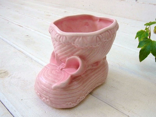 【INARCO】ベビーシューズ形・陶器製・アンティーク・ベビープランター/靴形/里帰り品