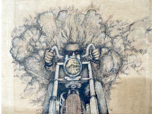 【ハーレーダビッドソン】ファブリックポスター・ビンテージ・絵画・アート・オートバイ・看板