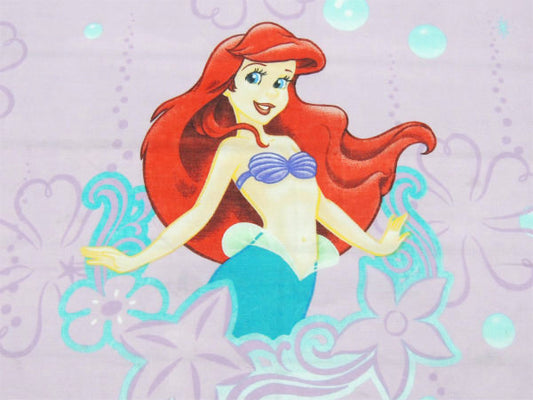 【リトルマーメイド】ディズニー・人魚アリエル・ユーズドシーツ(フラットタイプ)・カーテン生地