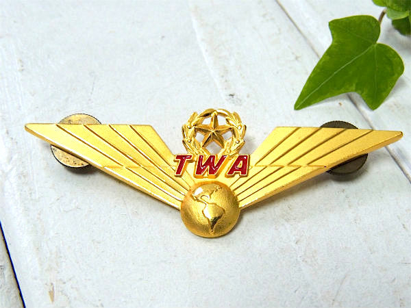 【TWA・トランス・ワールド航空】飛行機・パイロット・ウイング・バッジ・ビンテージ・機長