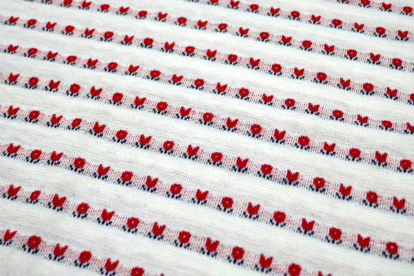 小花&チューリップ柄 レトロポップ 平織り デッドストック ヴィンテージ ファブリック 生地 USA