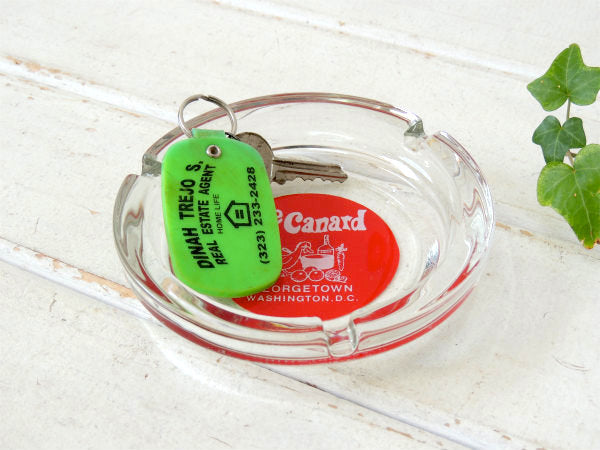 【鴨料理・レストラン】ワシントンD.C.・ガラス製・ビンテージ・灰皿・アシュトレイ・アドバタイジング