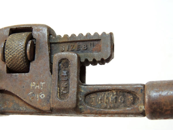 TRIMO PAT 1916・アンティーク・ウッドハンドル・工具・パイプレンチ レンチ・道具