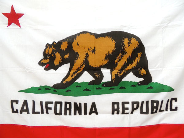 【CALIFORNIA】ビッグサイズ・ヴィンテージ・カリフォルニア州旗/グリズリー/フラッグ・旗
