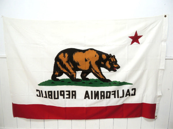 【CALIFORNIA】ビッグサイズ・ヴィンテージ・カリフォルニア州旗/グリズリー/フラッグ・旗