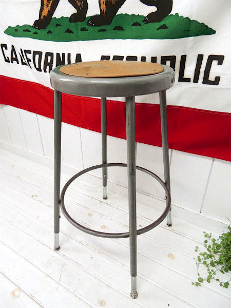 【MAYLINE】インダストリアル・ヴィンテージ・ラウンドスツール/チェア/ガレージスツール USA