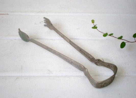 アンティーク 素敵な模様のキッチントング/アイストング