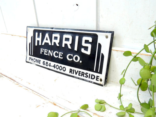 【HARRIS/FENCE/フェンス】ヴィンテージ・スチール製・サインプレート・看板