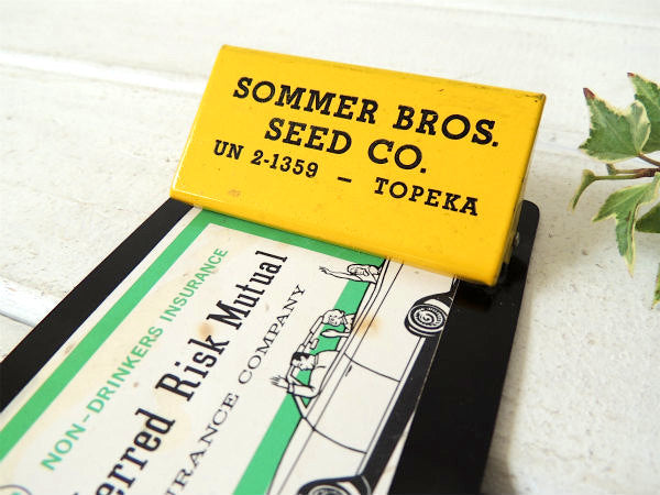 【SOMMER BROS.SEED】ブリキ製・ノベルティ・ヴィンテージ・クリップボード/バインダー