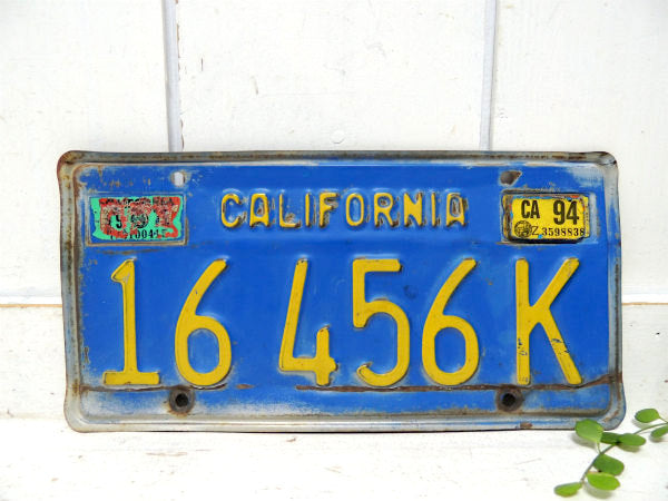 1969's~・ブルー 16 456 K カリフォルニア ヴィンテージ　ナンバープレート・USA