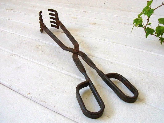 アイアン製・アンティーク・薪はさみ/薪つかみ USA