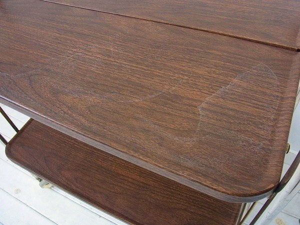 【FOLD'N ROLL】ウッド柄・ヴィンテージ・フォールディング・ワゴン/キッチンワゴン USA