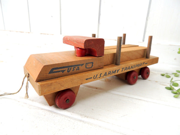 【1950's/U.S.ARMY/TRANSPORT】木製おもちゃ・トラック・ミリタリー・ビンテージ