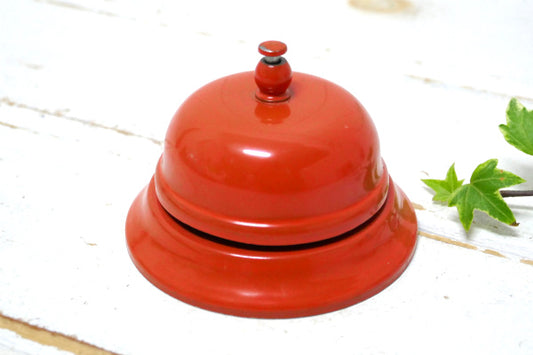 USA・オレンジ メタル製・ヴィンテージ・呼び鈴・コールベル・卓上ベル・カフェ・店内装飾
