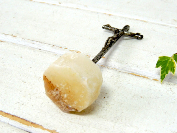 【金属製×大理石】細工・アンティーク・クロス・十字架・キリスト・教会・USA