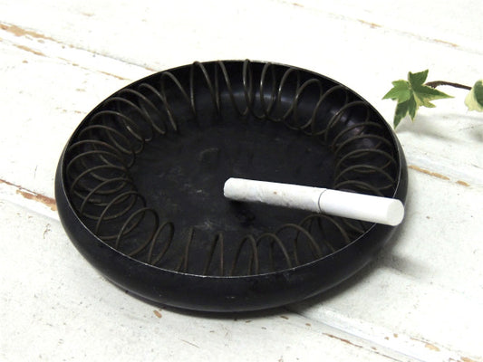 【スプリング コイル】ワイヤー×スチール製・ヴィンテージ・灰皿・アシュトレイ・USA